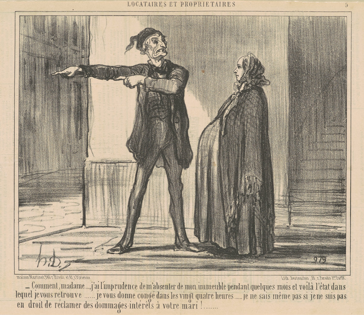 Comment, madame ... J'ai l'imprudence ... by Honoré Daumier (French, 1808 - 1879), 16X12"(A3)Poster Print