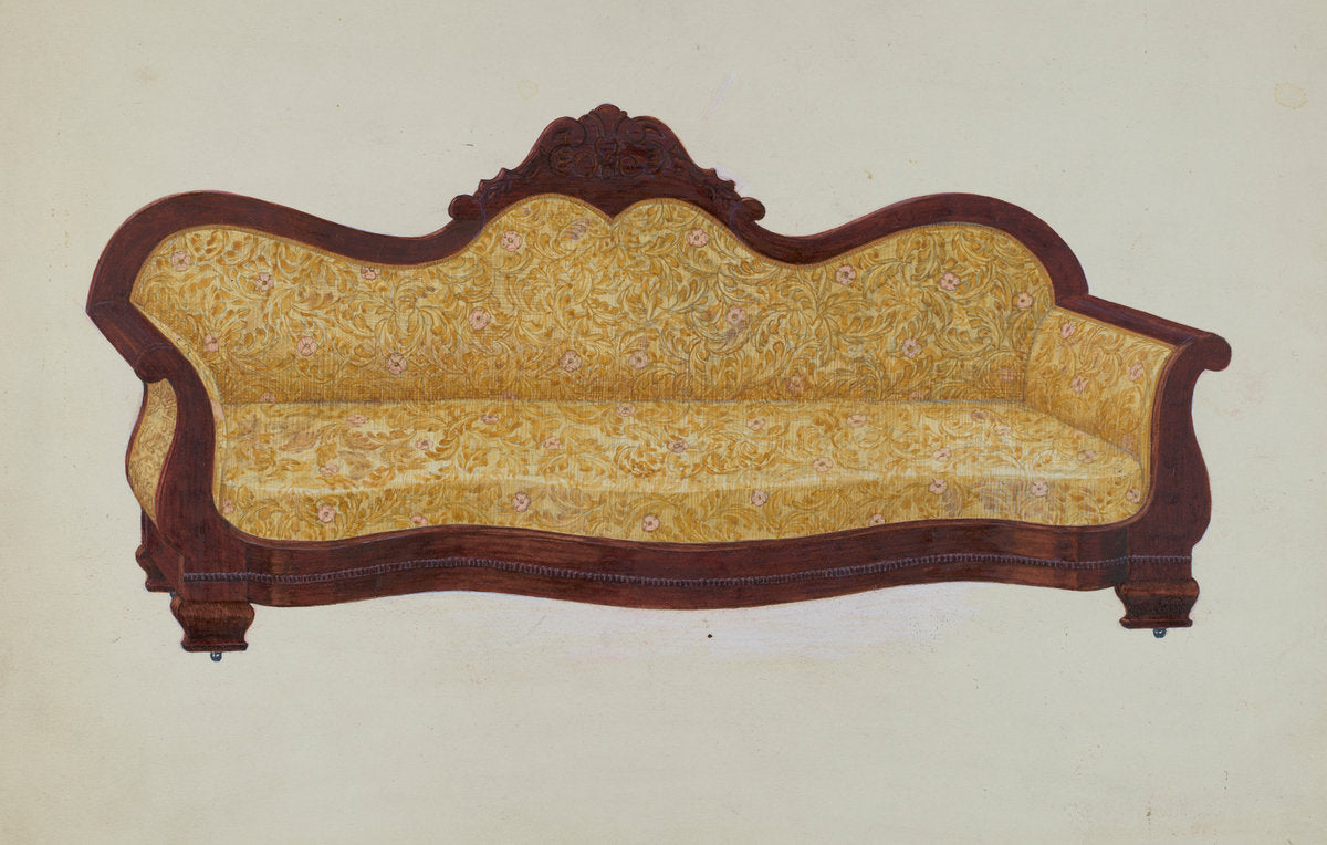 Mahogany Sofa by Edward A. Darby (American, active c. 1935), 16X12"(A3)Poster Print