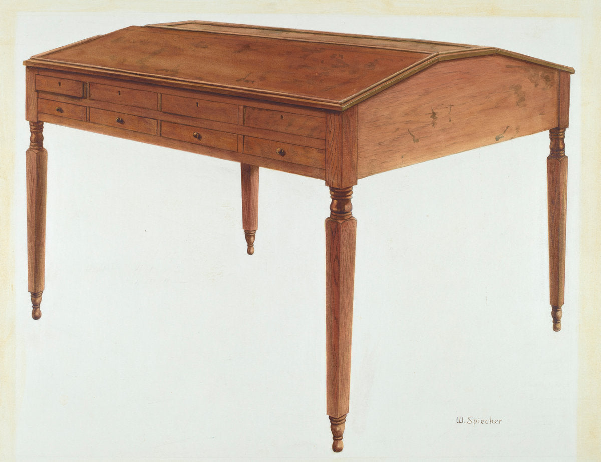 Bishop Hill: Accounting Desk by William Spiecker (American, active c. 1935), 16X12"(A3)Poster Print
