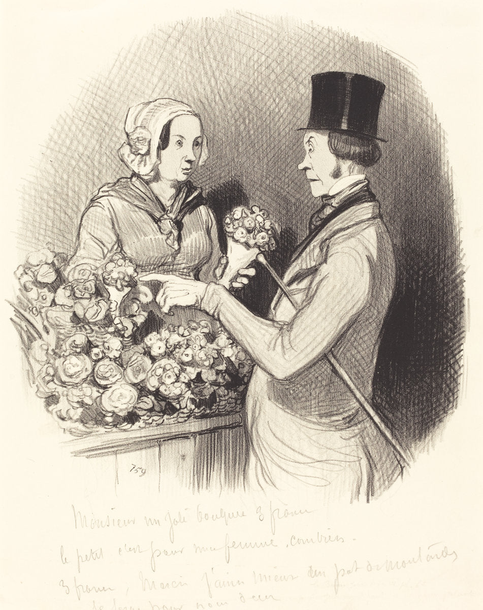 Le Jour ou il faut se montrer galant by Honoré Daumier (French, 1808 - 1879), 16X12"(A3)Poster Print