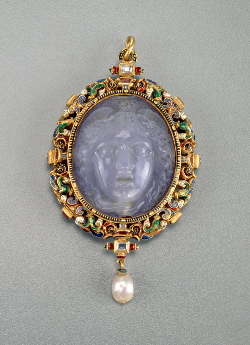 Pendant with the Head of Medusa by Alfred André (French, 1839 - 1919), 16X12"(A3)Poster Print