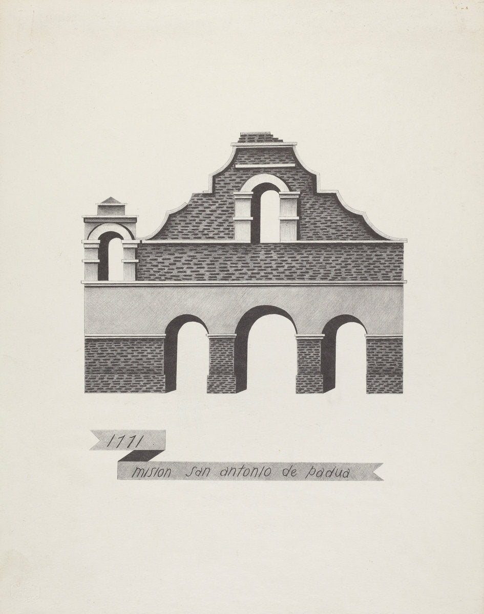Mision San Antonio de Padua by James Jones (American, active 1932 - 1942), 16X12"(A3)Poster Print