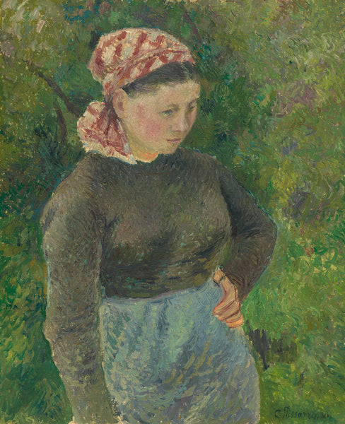Peasant Woman by Camille Pissarro (French, 1830 - 1903), 16X12"(A3)Poster Print
