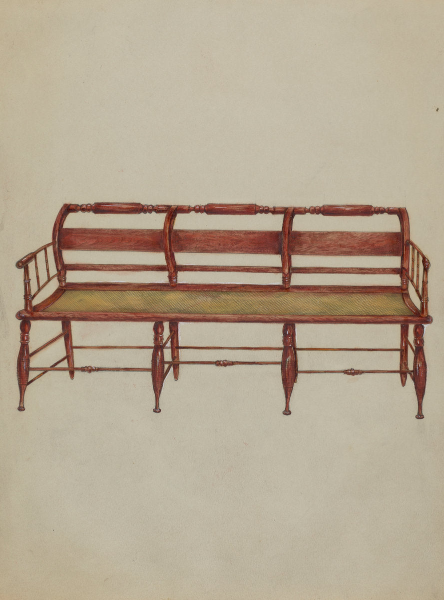 Settee or Hall Seat by Henry Meyers (American, active c. 1935), 16X12"(A3)Poster Print