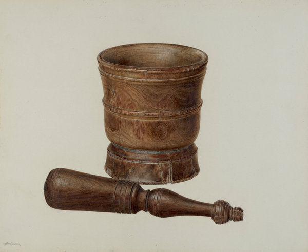 Mortar and Pestle by Hester Duany (American, 1891 - 1964), 16X12"(A3)Poster Print
