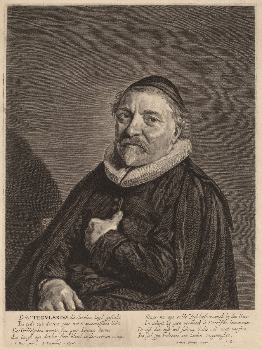 Adriaen Tegularius by Jonas Suyderhoff after Frans Hals (Dutch, c. 1613 - 1686), 16X12"(A3)Poster Print