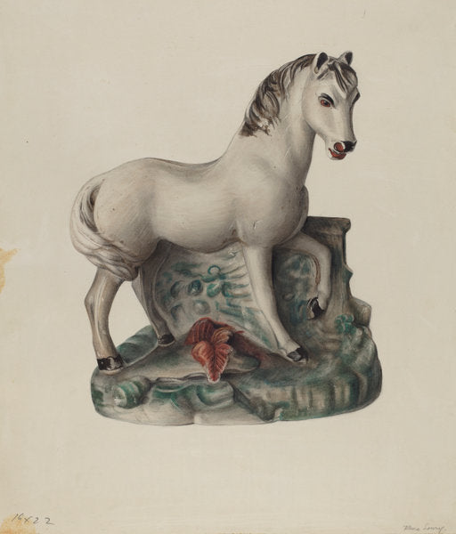 Chalkware Horse by Mina Lowry (American, 1894 - 1942), 16X12"(A3)Poster Print