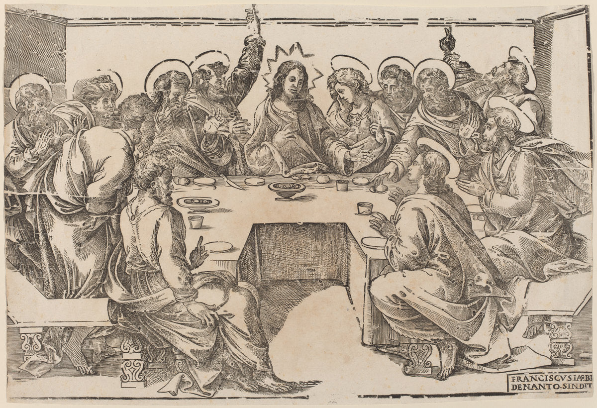 The Last Supper by Francesco Denanto (Italian, active c. 1532), 16X12"(A3)Poster Print