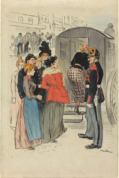 La Rafle by Théophile Alexandre Steinlen (Swiss, 1859 - 1923), 16X12"(A3)Poster Print