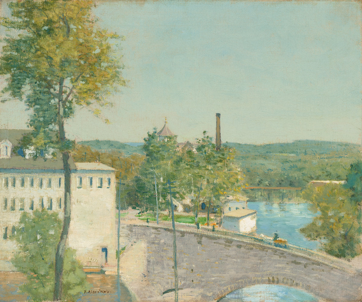 U.S. Thread Company Mills, Willimantic, Connecticut by Julian Alden Weir (American, 1852 - 1919), 16X12"(A3)Poster Print