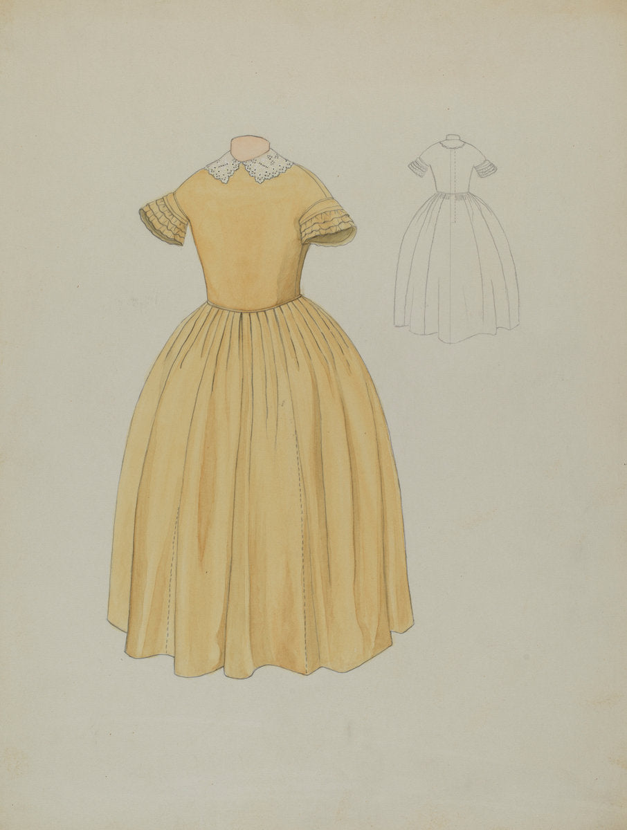 Child's Dress & Collar by Roberta Spicer (American, active c. 1935), 16X12"(A3)Poster Print