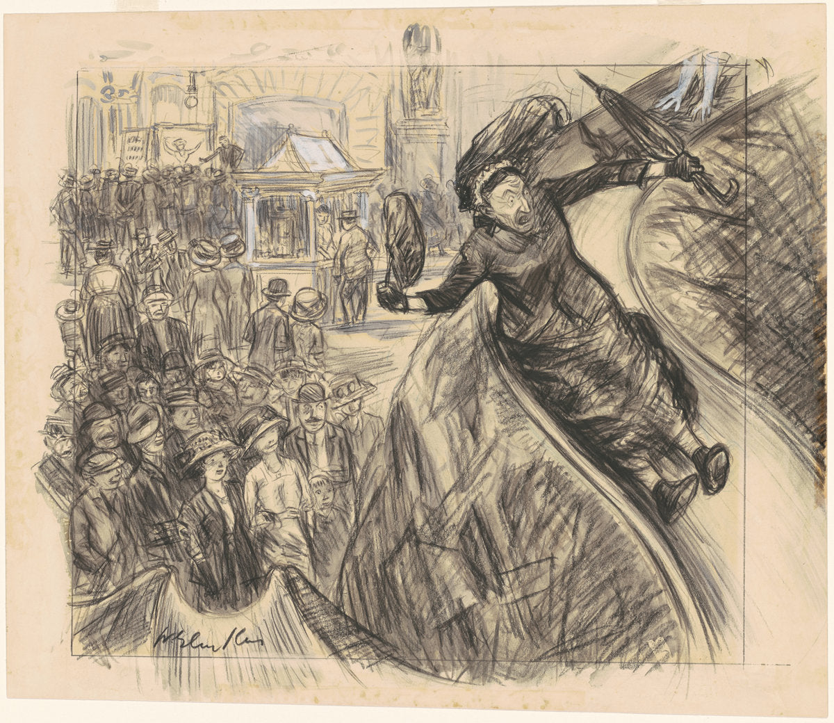 I Went Down that There Slide Faster than the Empire State Express by William Glackens (American, 1870 - 1938), 16X12"(A3)Poster Print