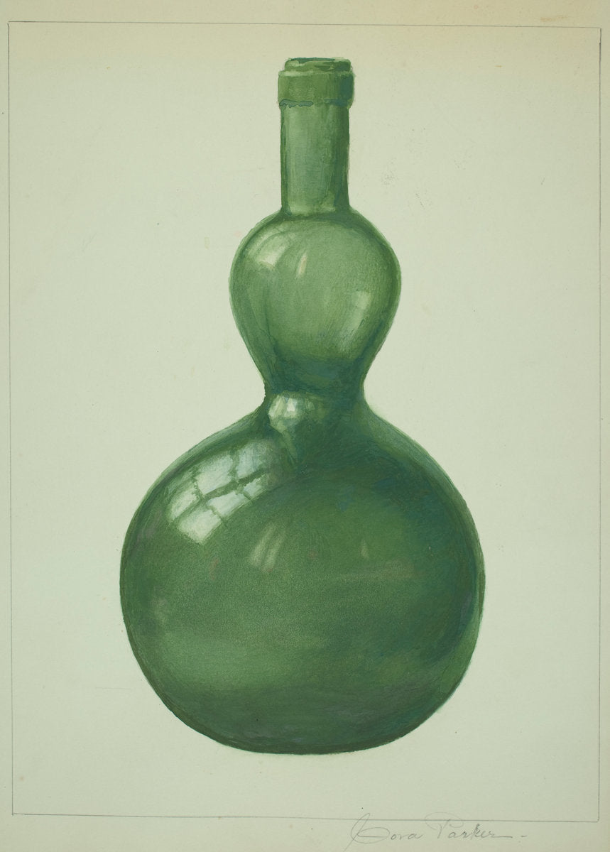 Green Bottle by Cora Parker (American, active c. 1935), 16X12"(A3)Poster Print