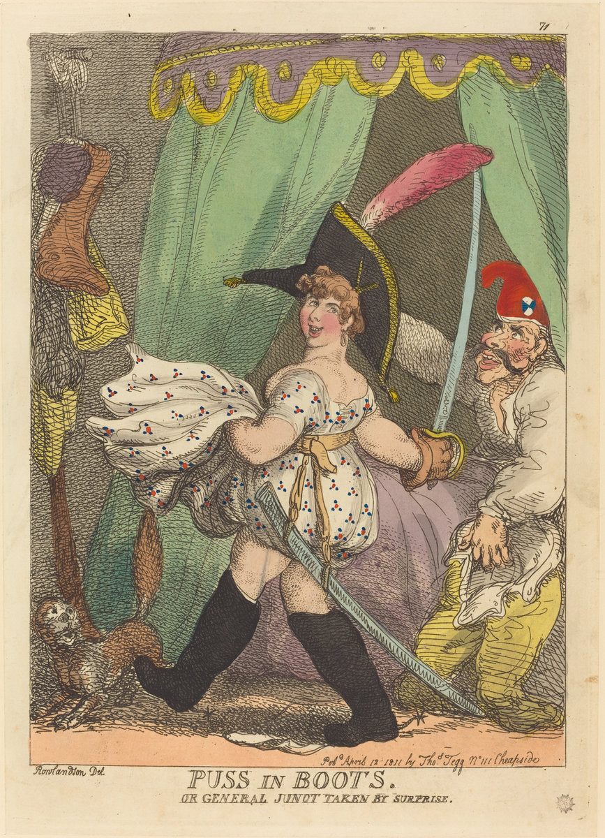 Puss in Boots, or General Junot taken by Surprise by Thomas Rowlandson (British, 1756 - 1827), 16X12"(A3)Poster Print