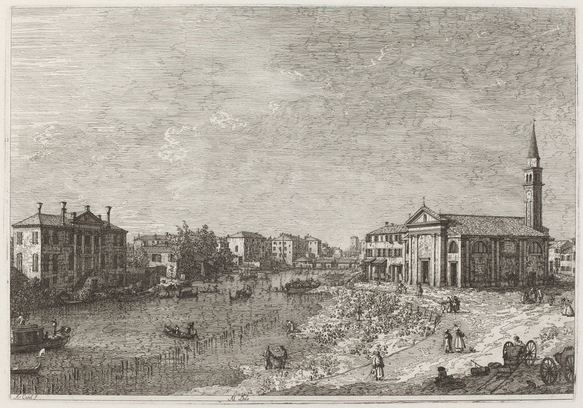Al Dolo by Canaletto (Italian, 1697 - 1768), 16X12"(A3)Poster Print