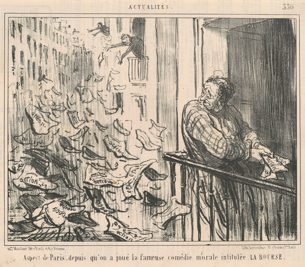 Aspect de Paris, depuis qu'on a joue... by Honoré Daumier (French, 1808 - 1879), 16X12"(A3)Poster Print