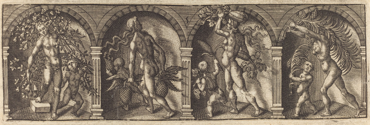 Les divers pourtraicts et figures V by Master AD (French, active c. 1600), 16X12"(A3)Poster Print