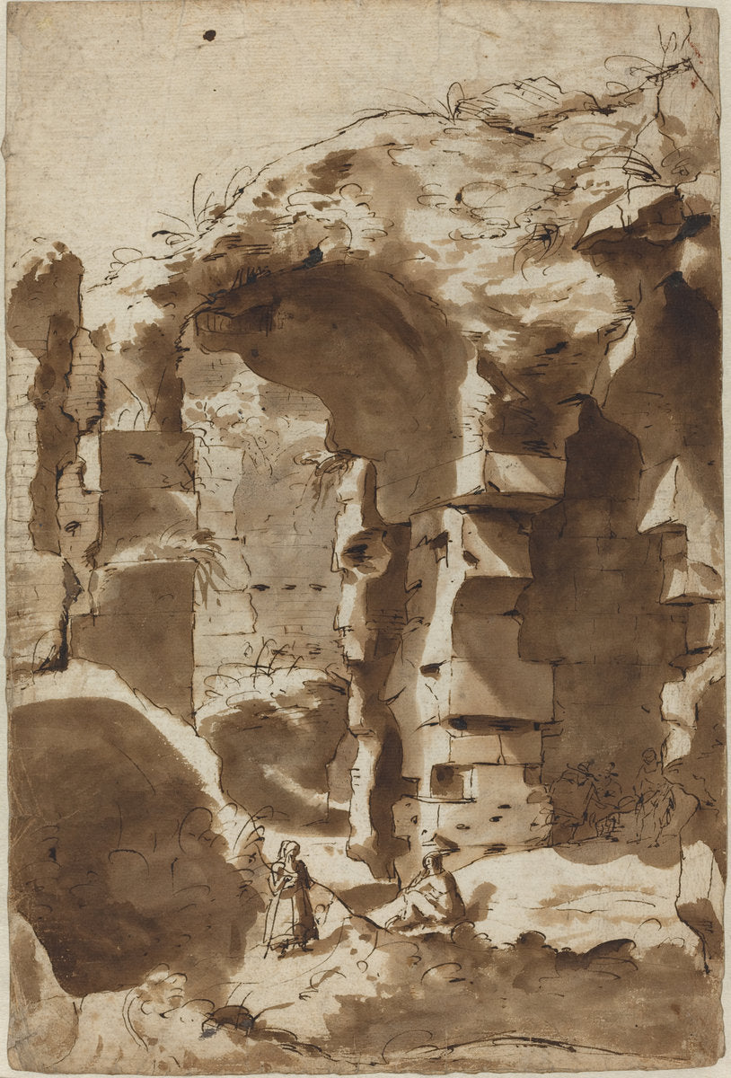 The Ruins of the Colosseum by Attributed to Jan Asselijn (Dutch, c. 1610 - 1652), 16X12"(A3)Poster Print