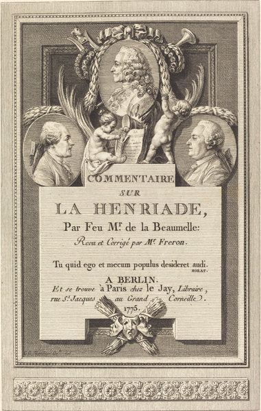 Commentaire sur la Henriade by Augustin de Saint-Aubin after Clément-Pierre Marillier (French, 1736 - 1807), 16X12"(A3)Poster Print