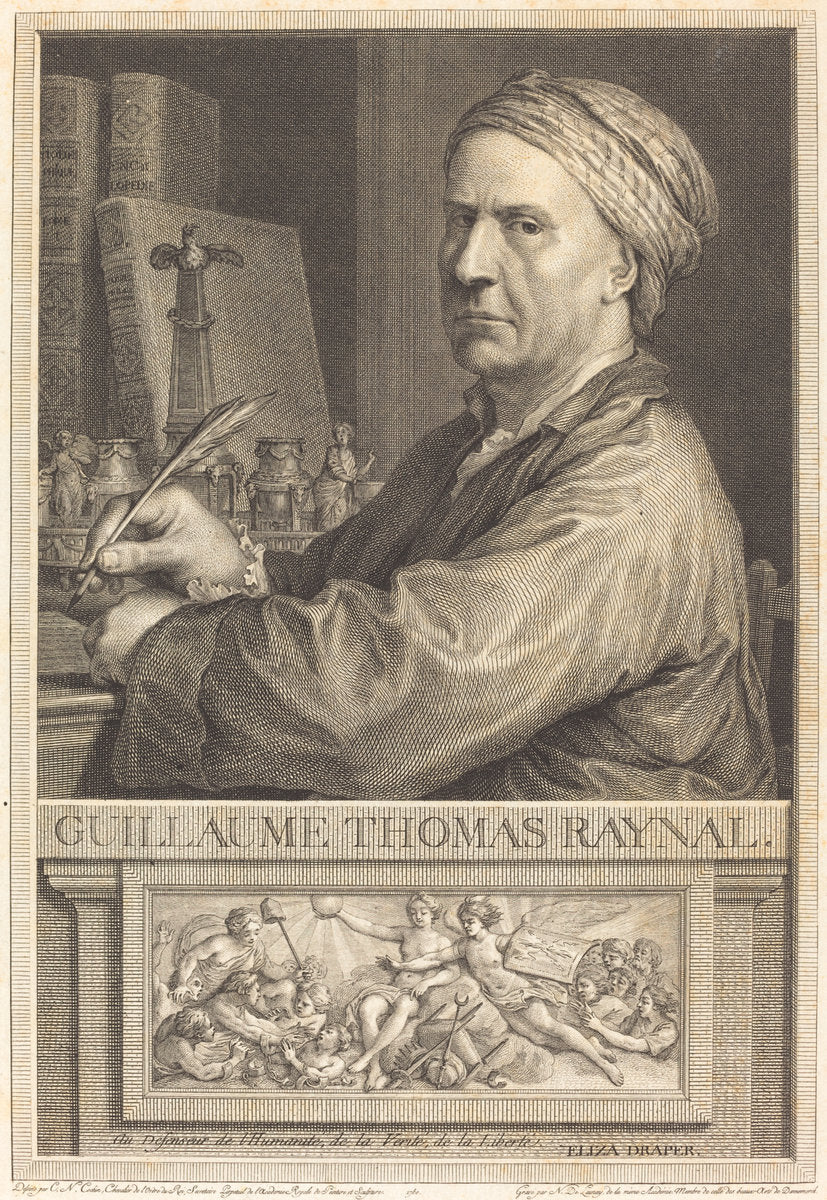 Guillaume Thomas Raynal by Nicolas Delaunay after Charles-Nicolas Cochin II (French, 1739 - 1792), 16X12"(A3)Poster Print