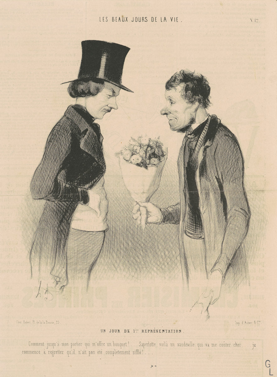 Un Jour de 1ère Représentation by Honoré Daumier (French, 1808 - 1879), 16X12"(A3)Poster Print