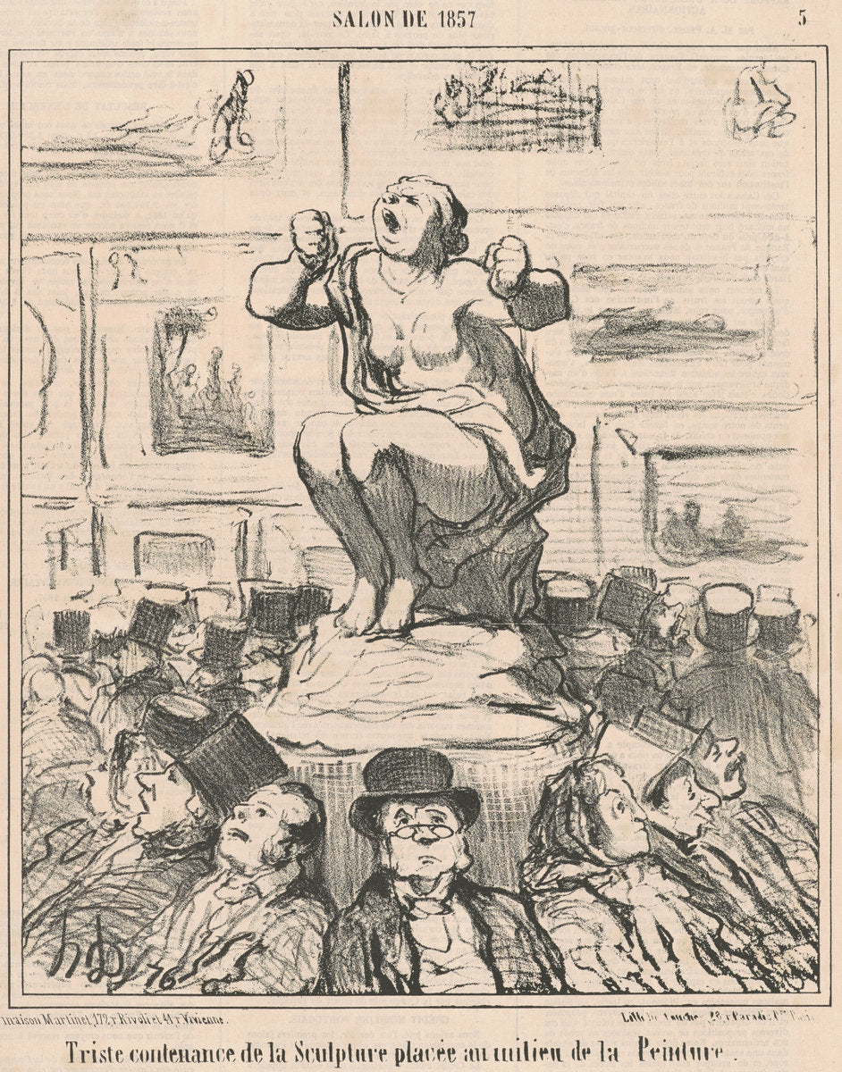 Triste contenance de la sculpture ... by Honoré Daumier (French, 1808 - 1879), 16X12"(A3)Poster Print