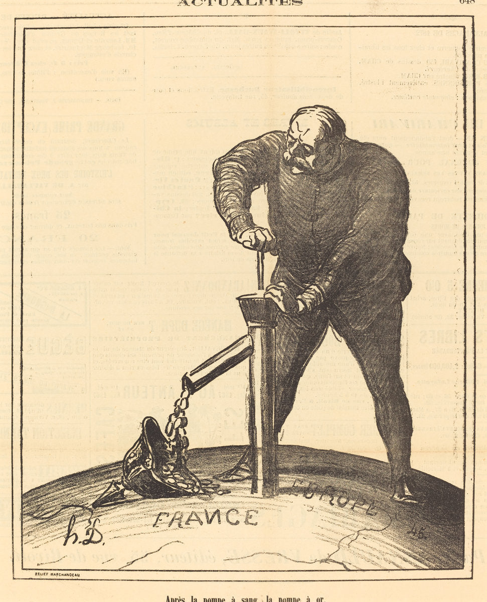 Après la pompe a sang, la pompe à or by Honoré Daumier (French, 1808 - 1879), 16X12"(A3)Poster Print