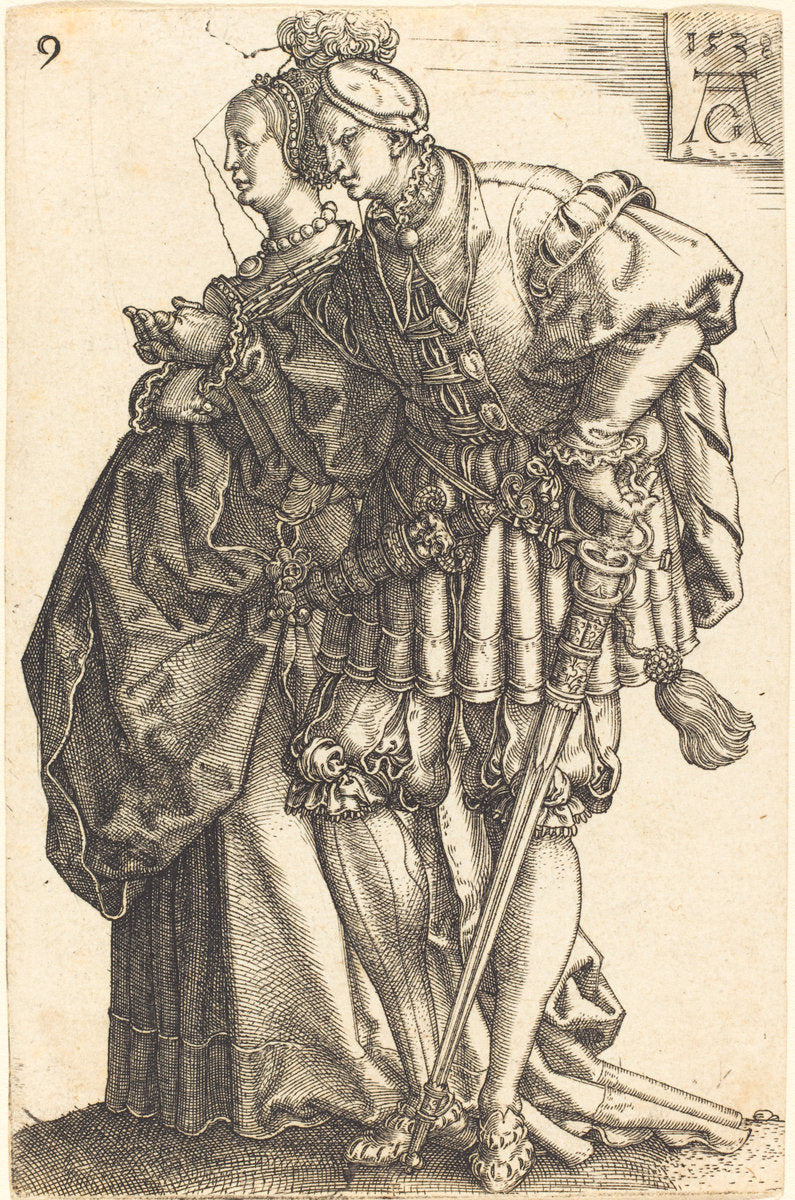 Large Wedding Dancers by Heinrich Aldegrever (German, 1502 - 1555/1561), 16X12"(A3)Poster Print