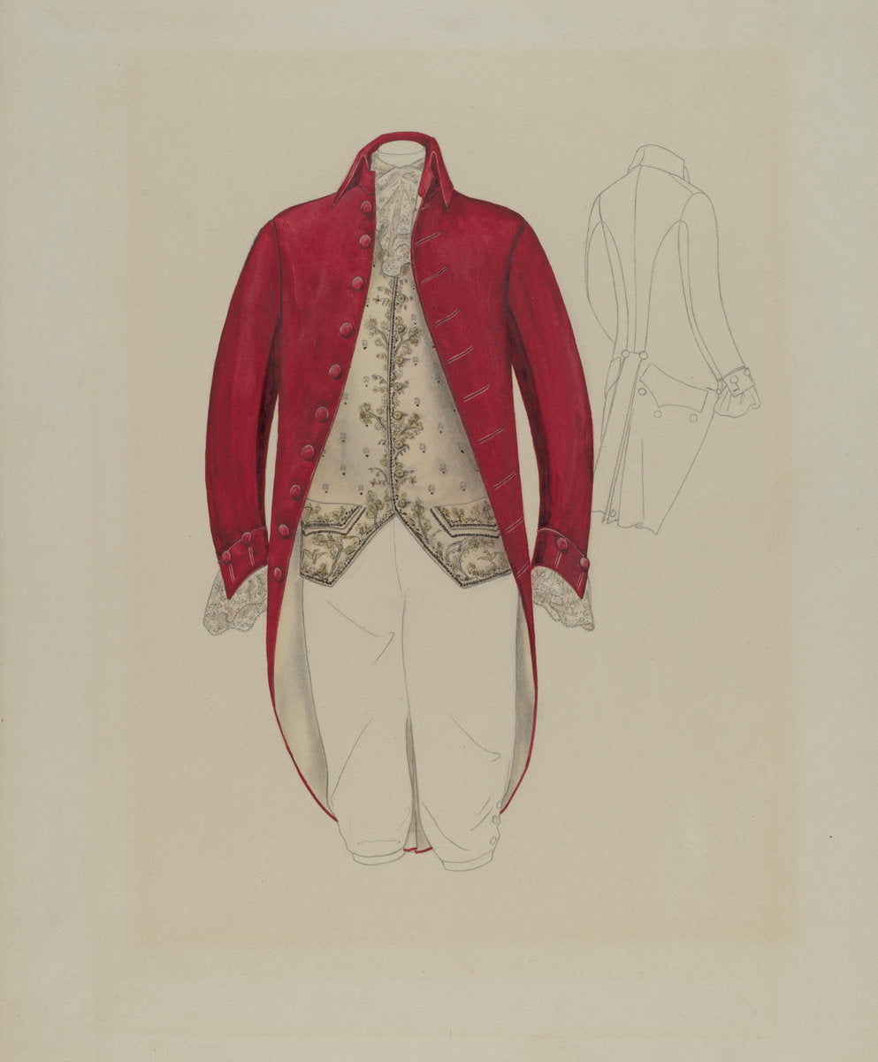 Man's Coat and Waistcoat by Melita Hofmann (American, active c. 1935), 16X12"(A3)Poster Print
