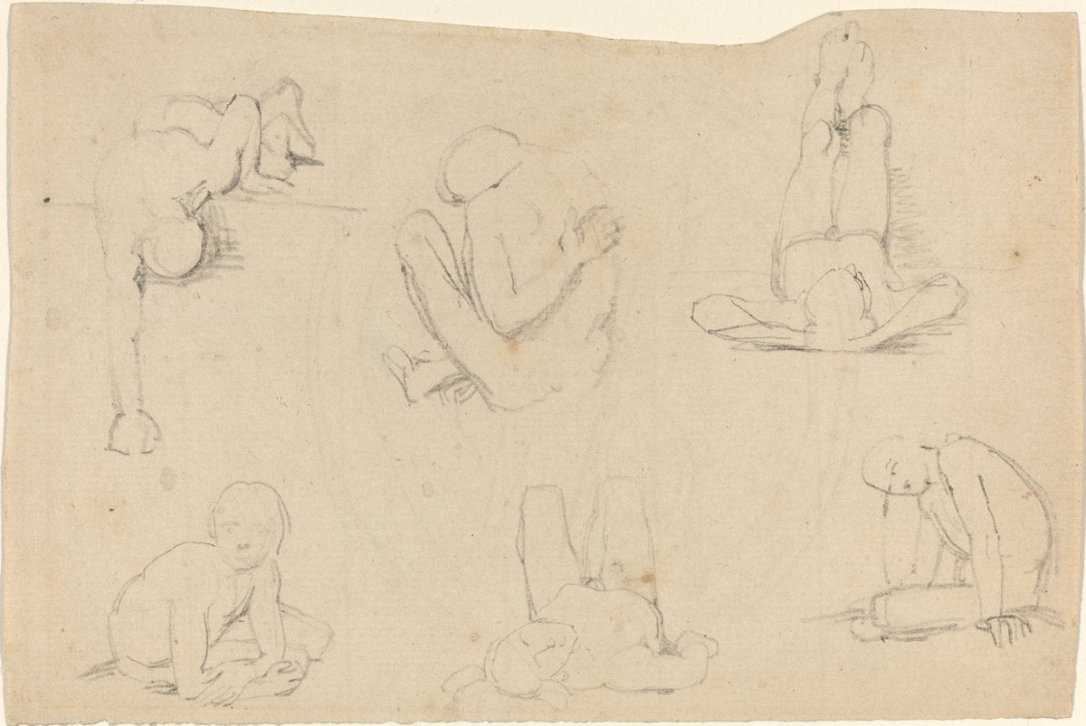 Studies of a Male Figure by John Flaxman (British, 1755 - 1826), 16X12"(A3)Poster Print