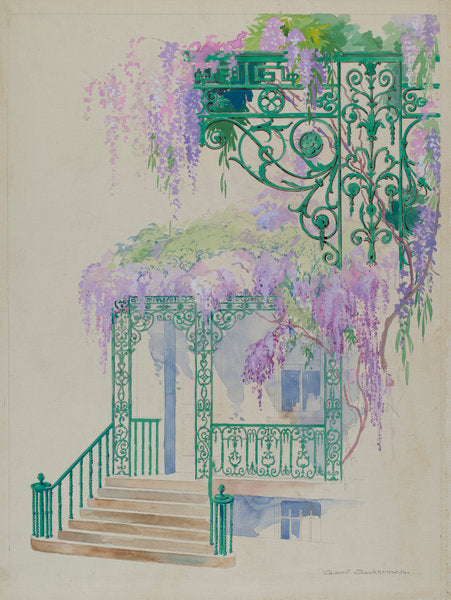 Cast Iron Porch Railing by Gilbert Sackerman (American, active c. 1935), 16X12"(A3)Poster Print