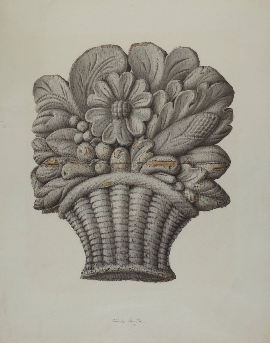 Carved Ornament by Charles Garjian (American, active c. 1935), 16X12"(A3)Poster Print