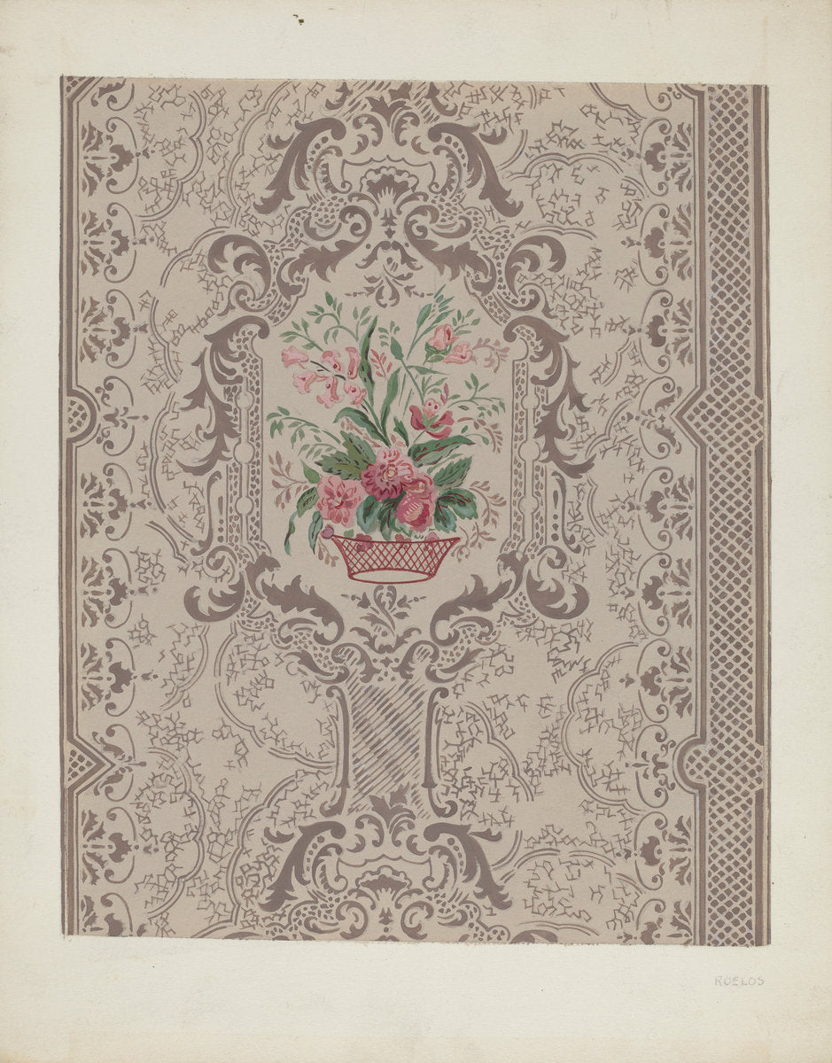 Bandbox (Wall Paper) by Gilbert Sackerman (American, active c. 1935), 16X12"(A3)Poster Print