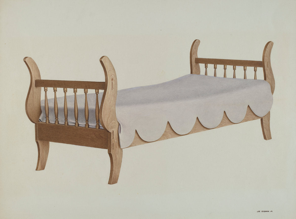 Sleigh Bed by Joe Brennan (American, active c. 1935), 16X12"(A3)Poster Print