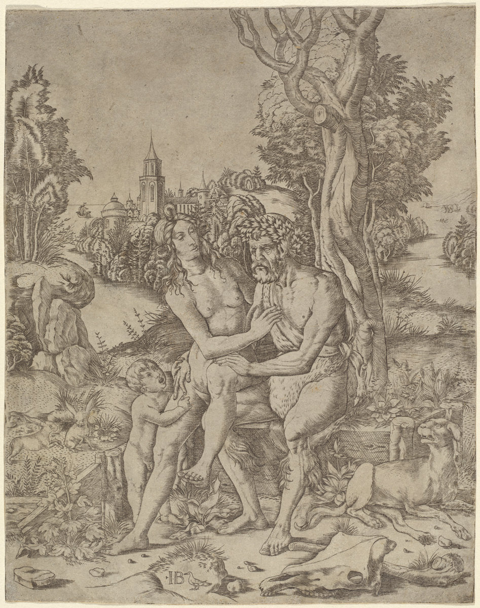 Faun Family by Giovanni Battista Palumba (Italian, active first quarter 16th century), 16X12"(A3)Poster Print