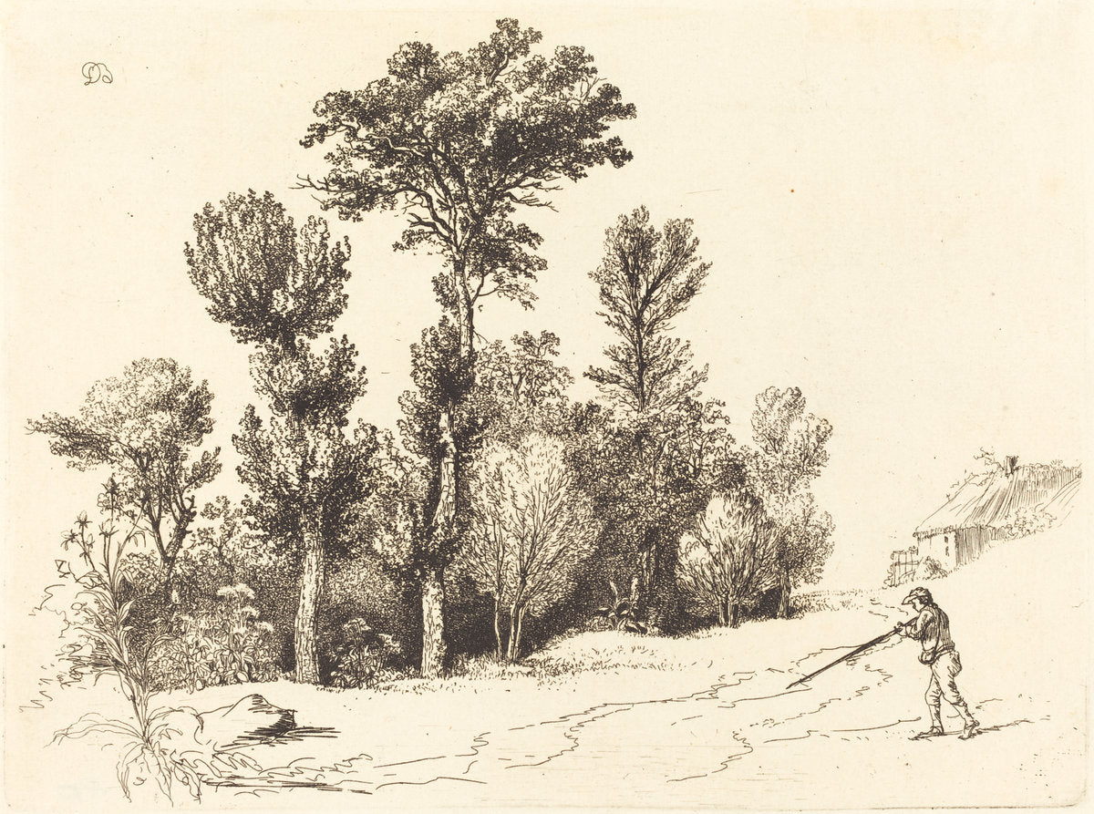 Petit Bosquet au Chasseur by Jean-Jacques de Boissieu (French, 1736 - 1810), 16X12"(A3)Poster Print