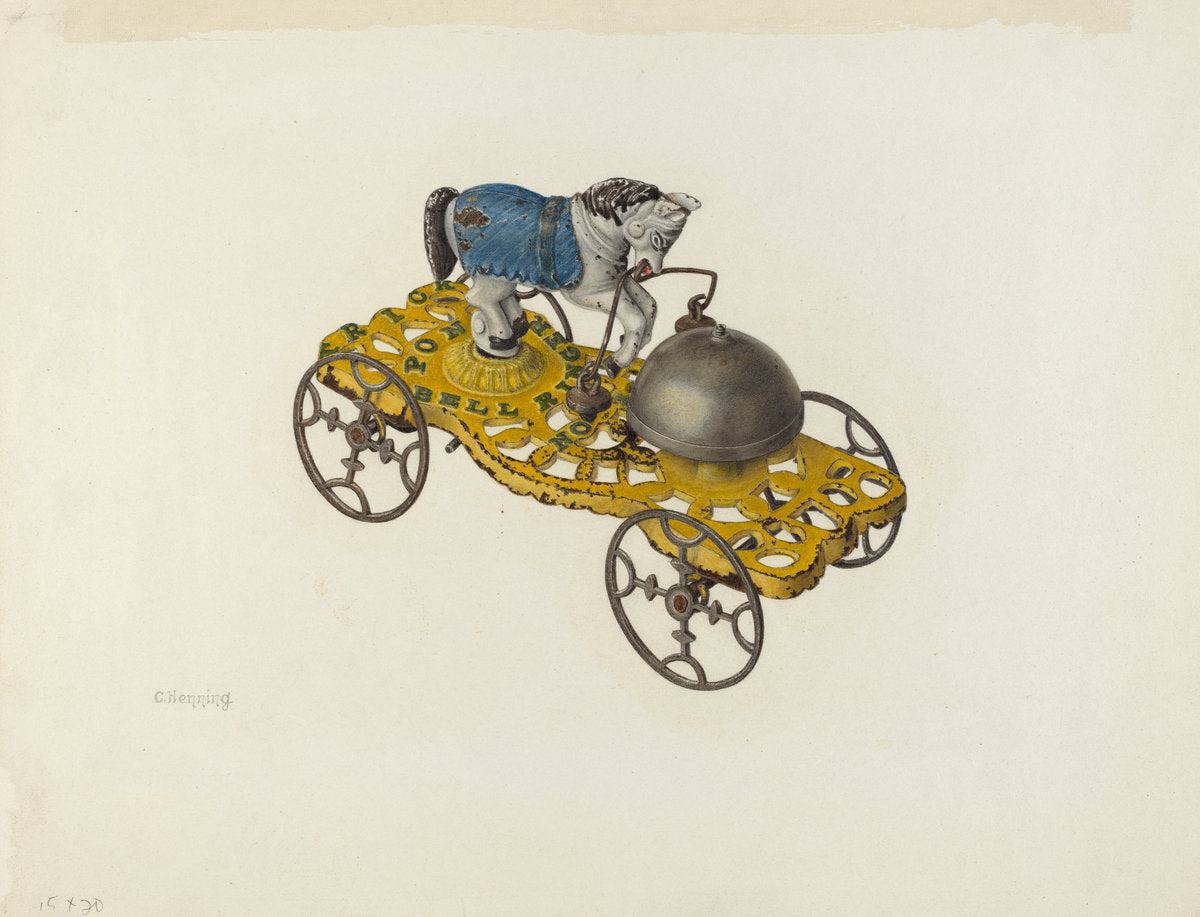 Metal Toy: Trick Pony Bell Ringer by Charles Henning (American, active c. 1935), 16X12"(A3)Poster Print