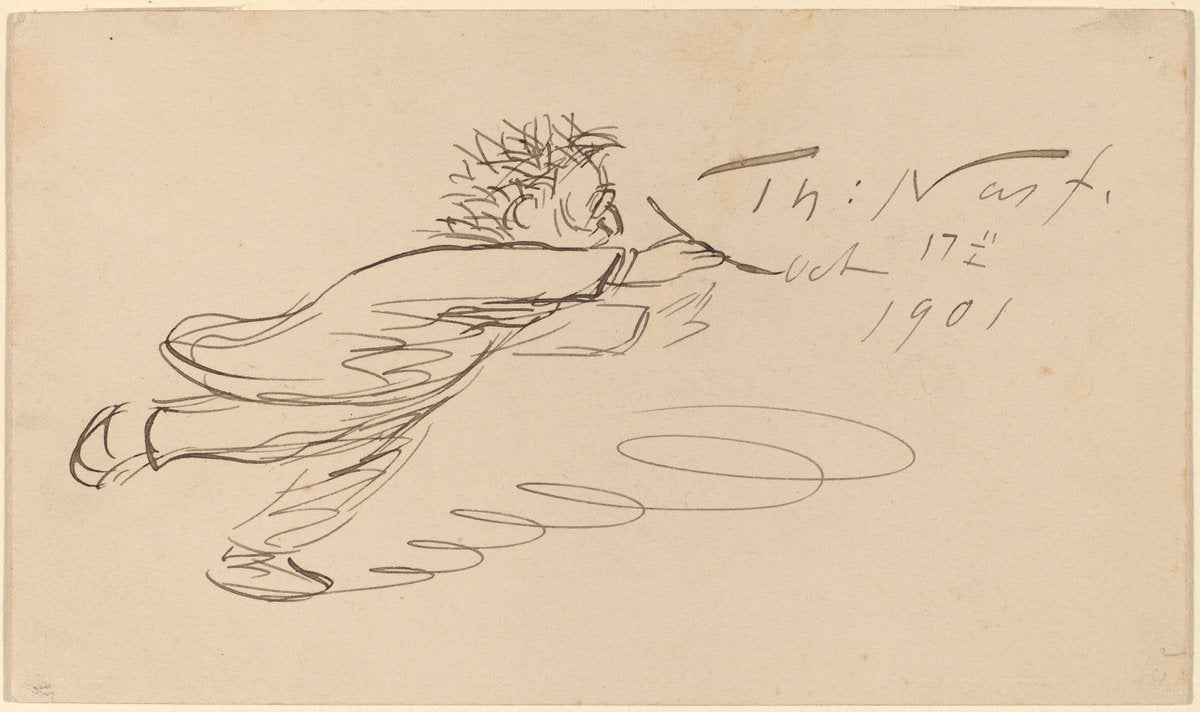 Signature, "TH. Nast, Oct. 17, 1901" by Thomas Nast (American, 1840 - 1902), 16X12"(A3)Poster Print