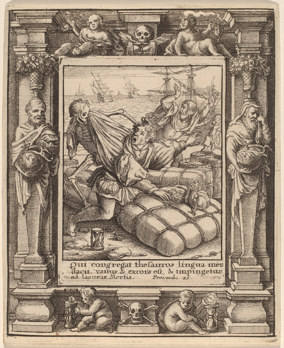 Merchant by Wenceslaus Hollar after Hans Holbein the Younger after Abraham van Diepenbeeck (Bohemian, 1607 - 1677), 16X12"(A3)Poster Print