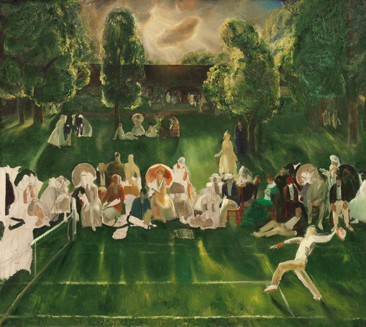 Tennis Tournament by George Bellows (American, 1882 - 1925), 16X12"(A3)Poster Print