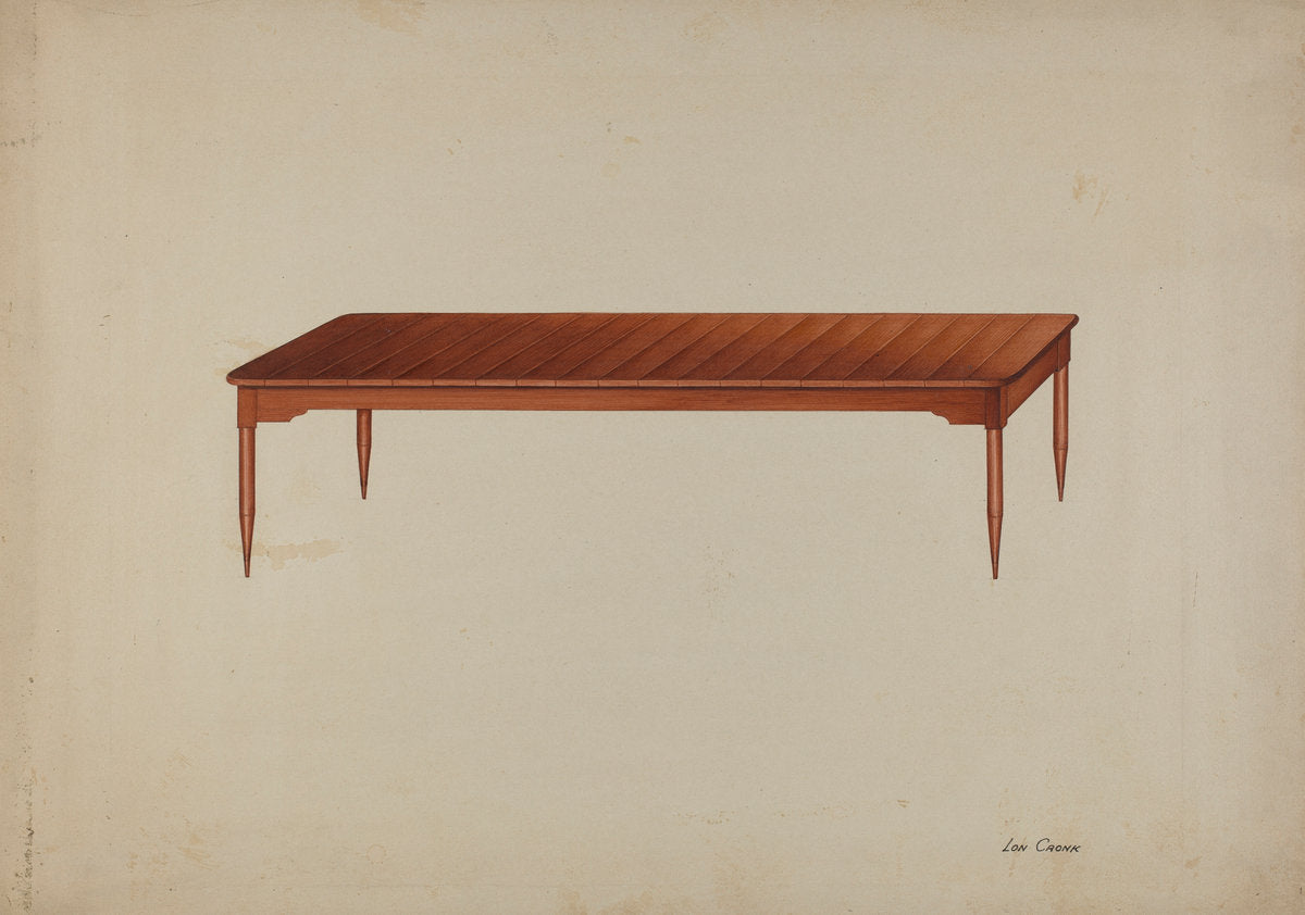 Shaker Dining Table by Lon Cronk (American, active c. 1935), 16X12"(A3)Poster Print