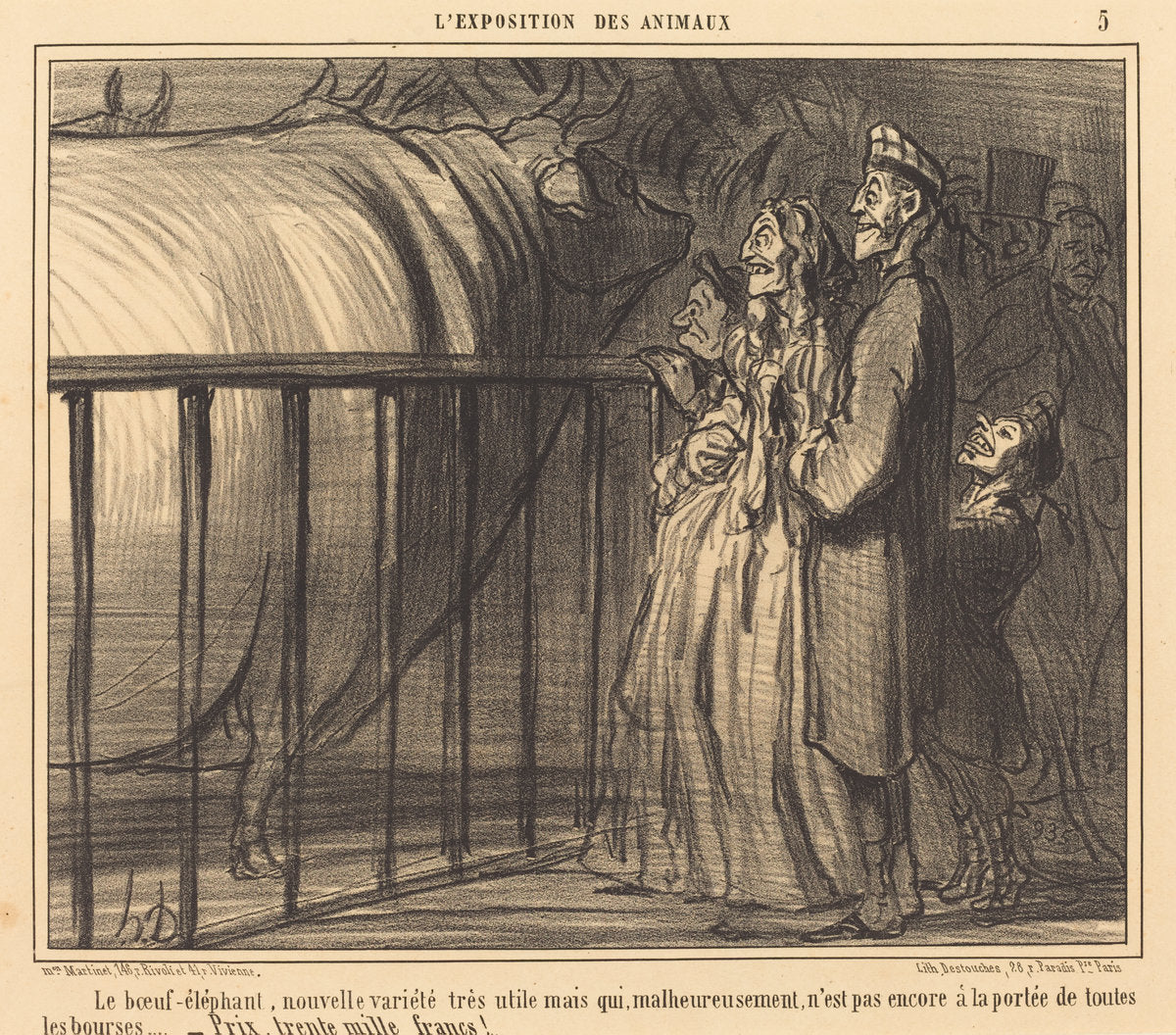 Le Boeuf-éléphant nouvelle variété by Honoré Daumier (French, 1808 - 1879), 16X12"(A3)Poster Print