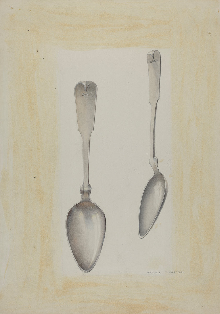 Bishop Hill: Large Silver Spoon by Archie Thompson (American, active c. 1935), 16X12"(A3)Poster Print