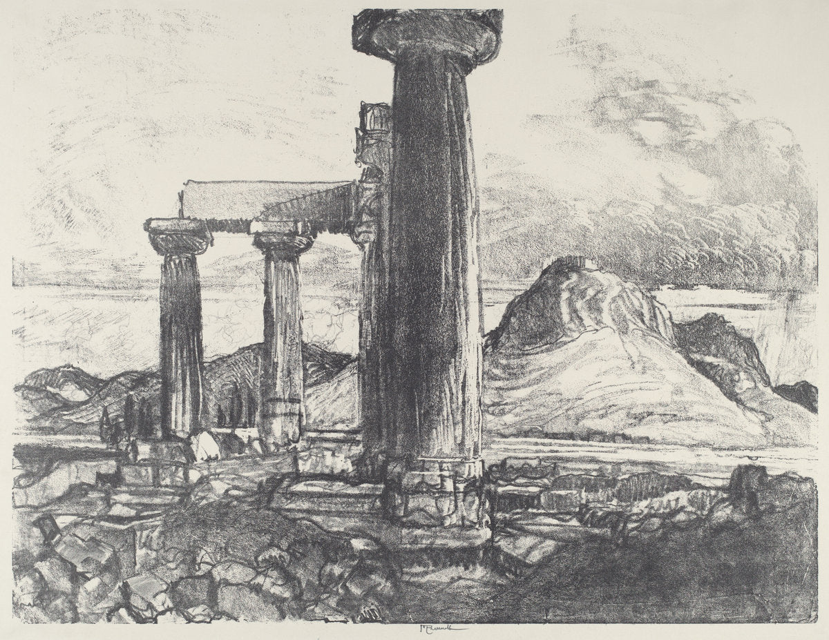 Acro, Corinth from Corinth by Joseph Pennell (American, 1857 - 1926), 16X12"(A3)Poster Print