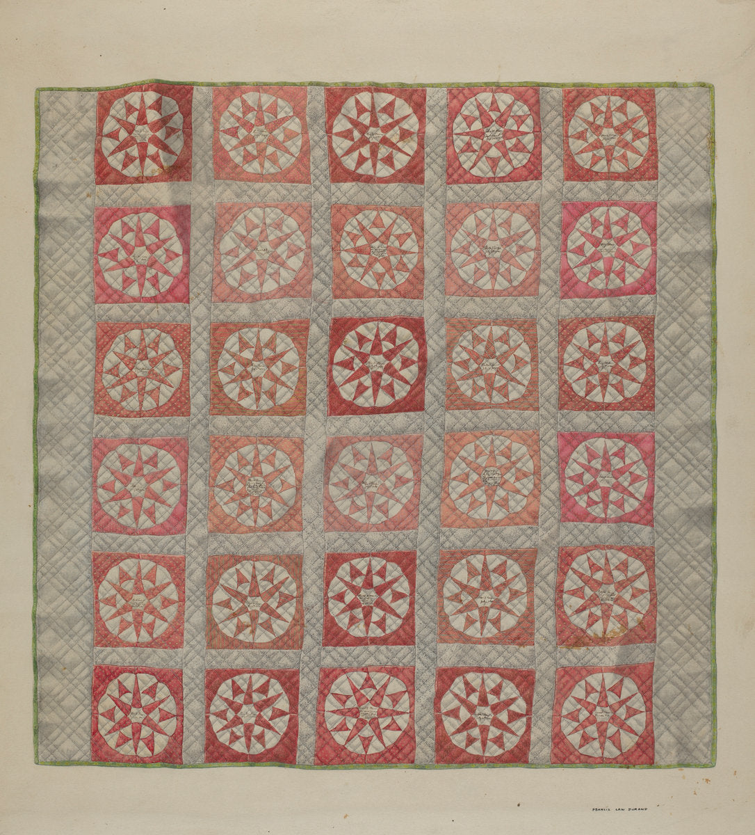 Quilt (Crib Quilt) by Francis Law Durand (American, active c. 1935), 16X12"(A3)Poster Print