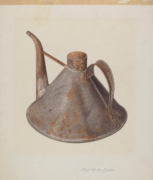 Spouted Oil Can by Lloyd Charles Lemcke (American, active c. 1935), 16X12"(A3)Poster Print
