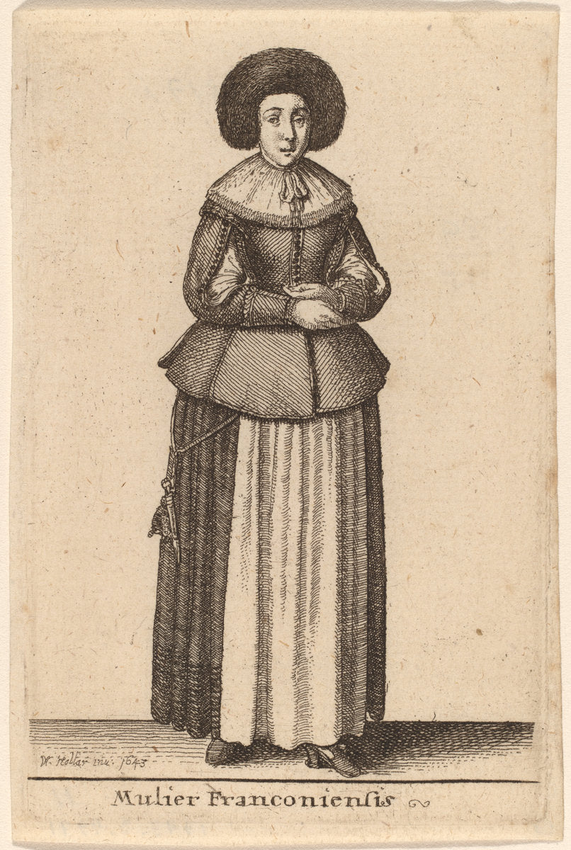 Mulier Franconiensis by Wenceslaus Hollar (Bohemian, 1607 - 1677), 16X12"(A3)Poster Print