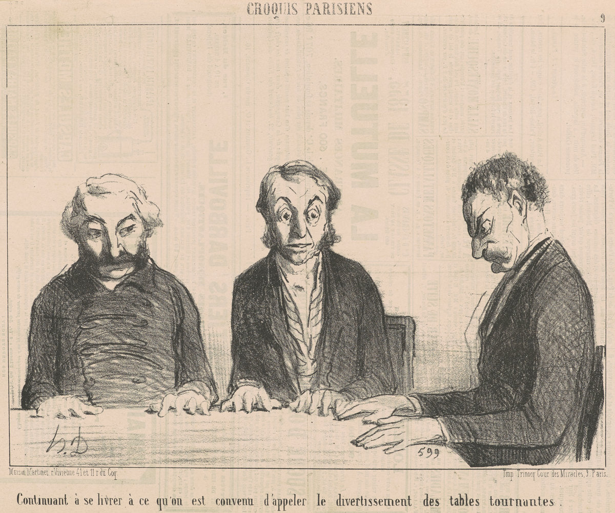 Continuant ... Le divertissement des tables tournantes ... by Honoré Daumier (French, 1808 - 1879), 16X12"(A3)Poster Print