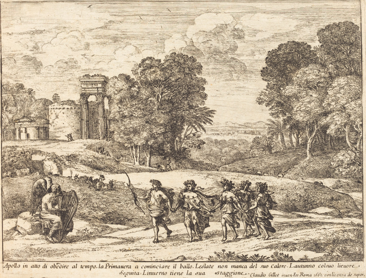 Time, Apollo, and the Seasons (Le Temps, Apollon et les Saisons) by Claude Lorrain (French, 1604/1605 - 1682), 16X12"(A3)Poster Print