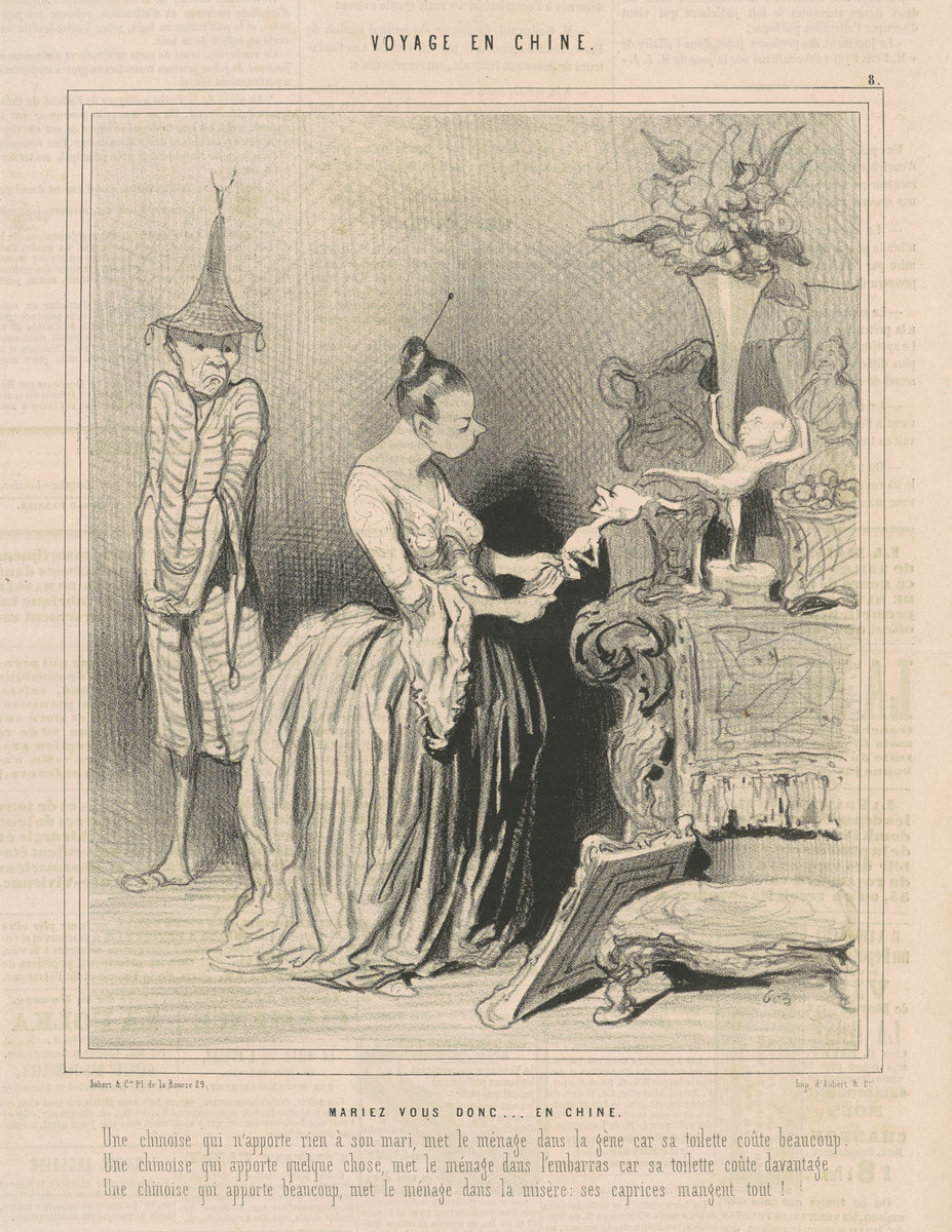 Mariez-vous donc ... en chine by Honoré Daumier (French, 1808 - 1879), 16X12"(A3)Poster Print
